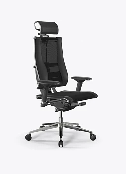 Кресло Метта Y 4D Triumph B2-14D/0015404 (сетка TS YM93 черная/экокожа Infinity Easy Clean черная)