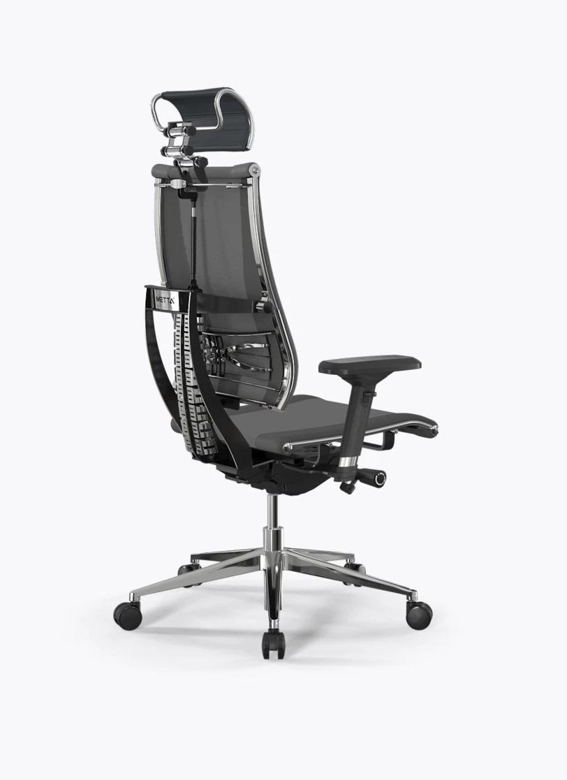 Кресло Метта Y 4D Free B2-14D/0995404 (сетка TS YM93 серая/экокожа Infinity Easy Clean темно-серая)