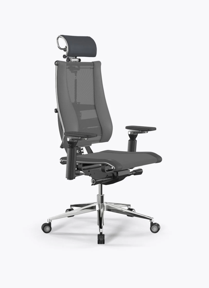 Кресло Метта Y 4D Free B2-14D/2992505 (сетка TS YM93 серая/экокожа Infinity Easy Clean темно-серая)