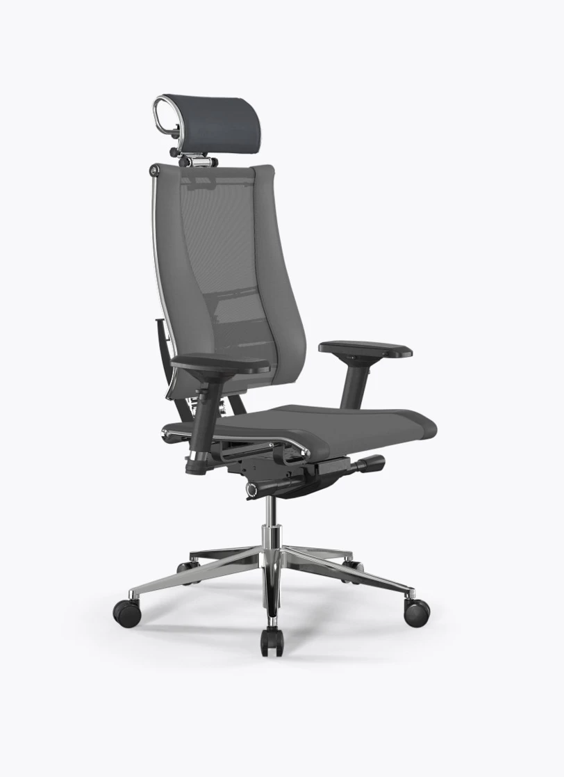 Кресло Метта Y 3D Elastic B2-14D/0995404 (сетка TS YM93 серая/экокожа Infinity Easy Clean серая)
